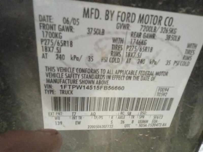 Chassis ECM Fuel Pump Frame Mounted Fits 04-08 FORD F150 PICKUP 121157