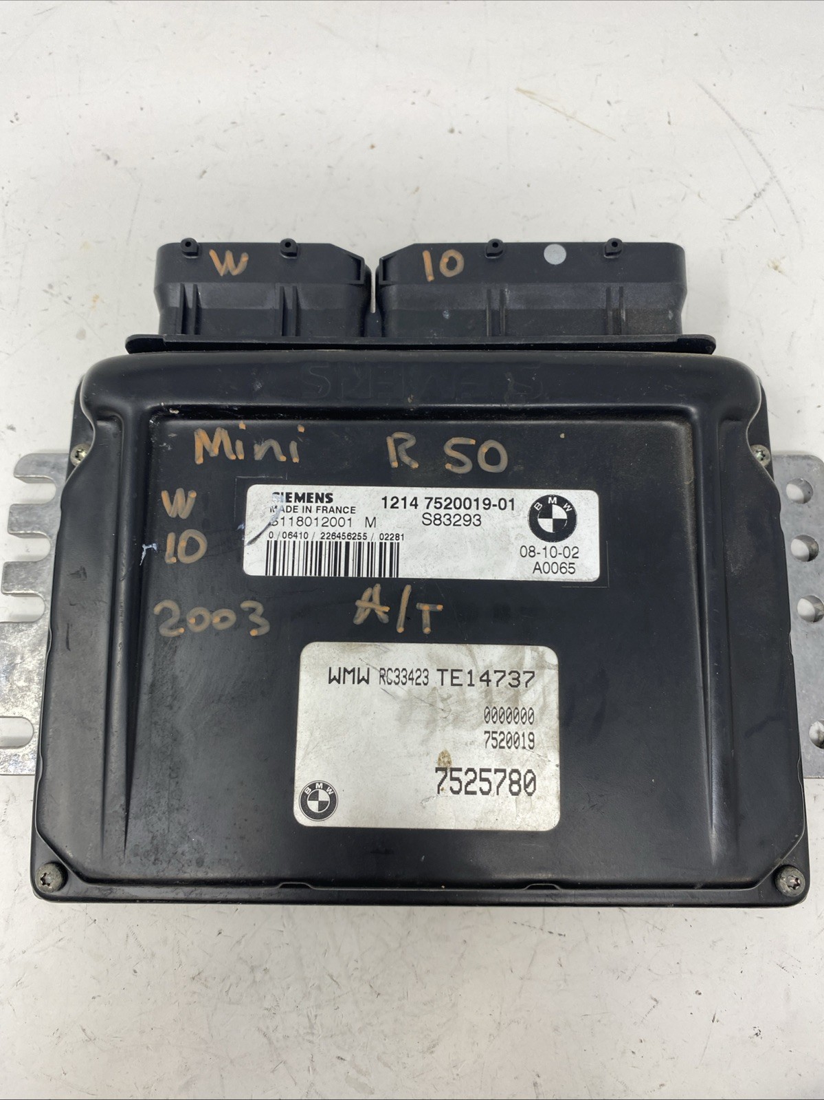 MINI COOPER R50 A/T ENGINE COMPUTER IGNITION KEY ECM ECU DME EWS 12147520019