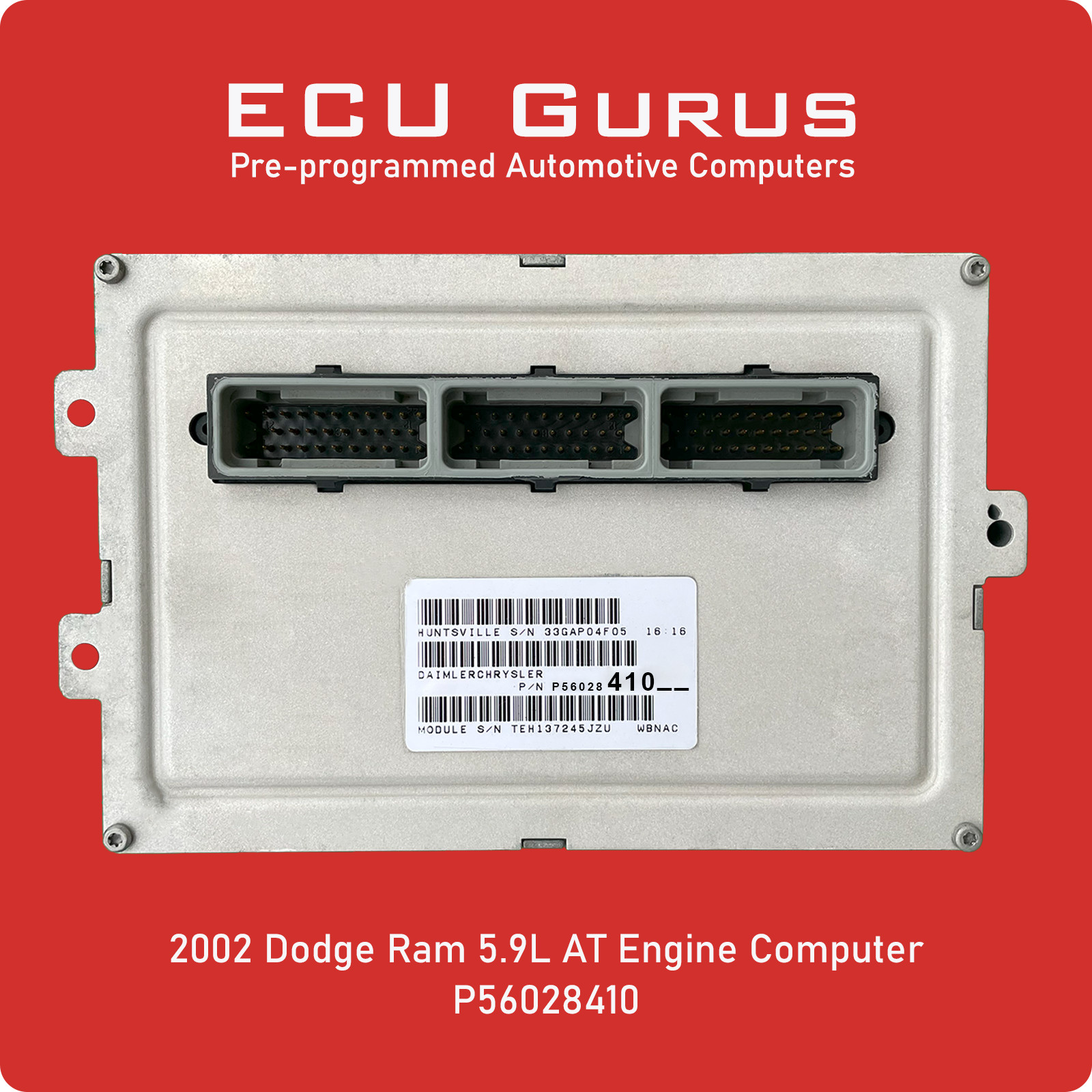 2002 Dodge Ram 5.9L AT Engine Computer P56028410 “VIN Programmed” ECM PCM ECU
