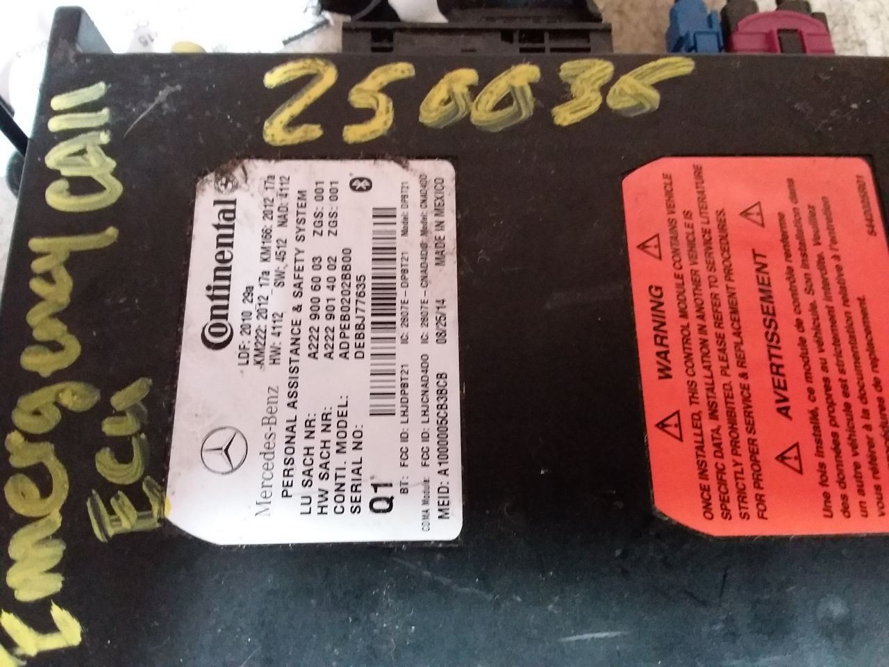 Chassis ECM 156 Type Communication Fits 15-16 18-20 MERCEDES GLA-CLASS 1023119