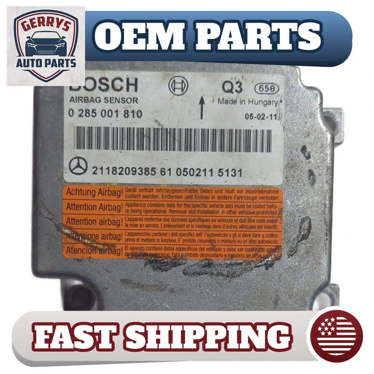 Mercedes 2118701185 OEM SRS Control Module E-Class CLS 03-11 Used