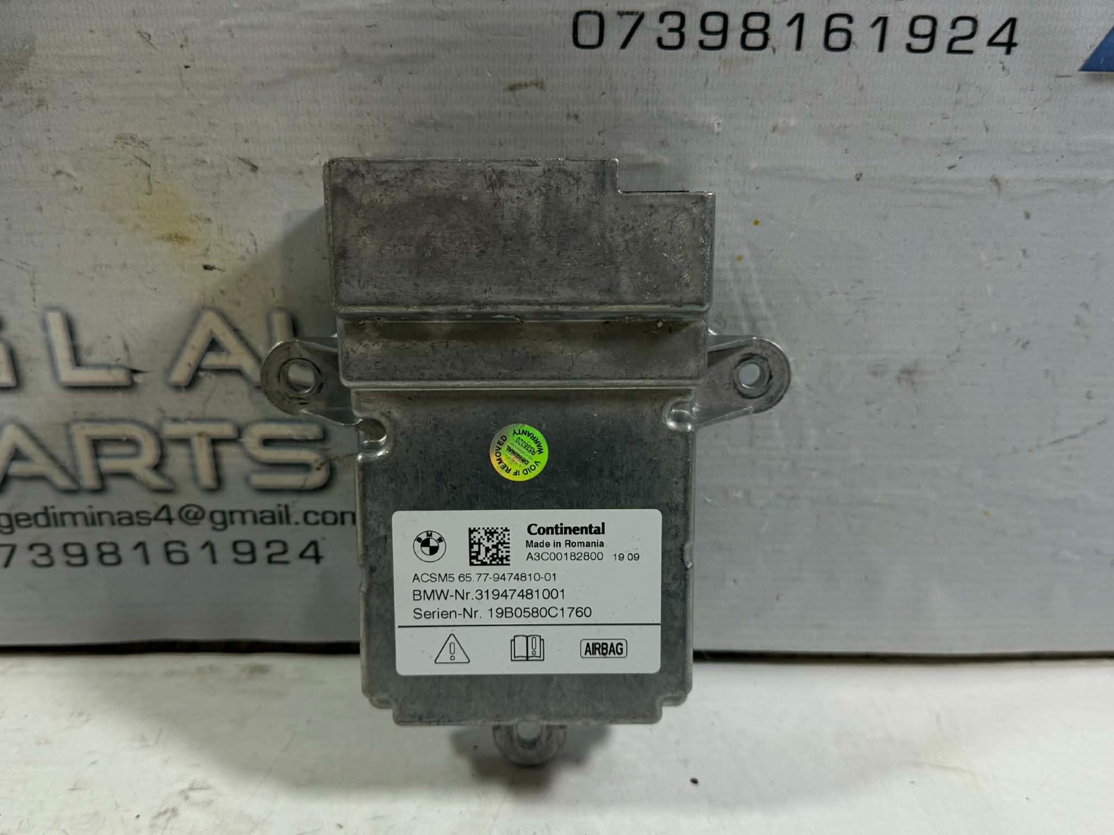 BMW 5 SERIES G30 G31 AIR B CONTROL MODULE 9474810