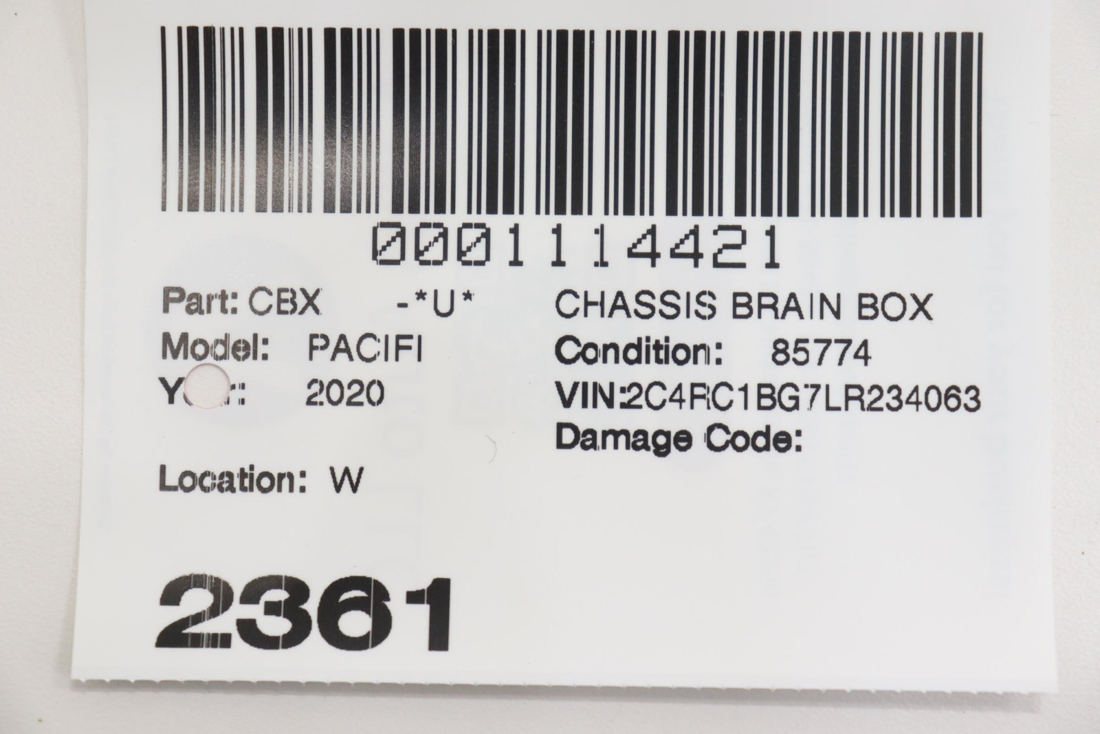 2020 CHRYSLER PACIFICA BCM BODY COMPUTER CONTROL MODULE UNIT OEM 68424600AD