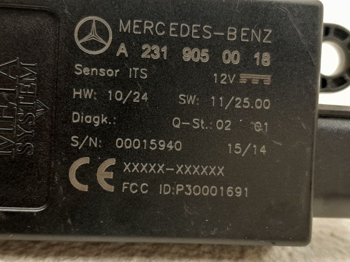 MERCEDES SL DOOR PROTECTION SENSOR ECU MODULE FRONT RIGHT INTERIOR MOTION SENSOR