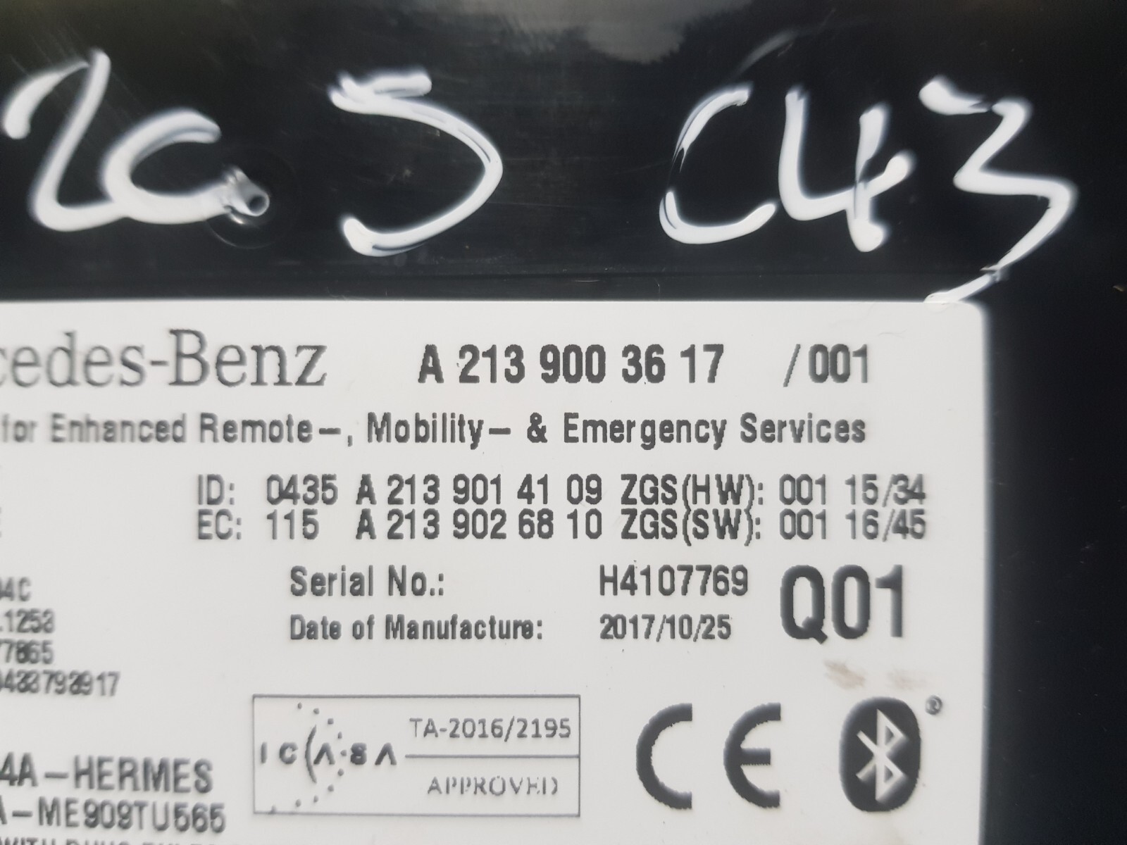 MERCEDES W205 BLUETOOTH CONTROL MODULE A2139003617 SEE DESCRIPTION