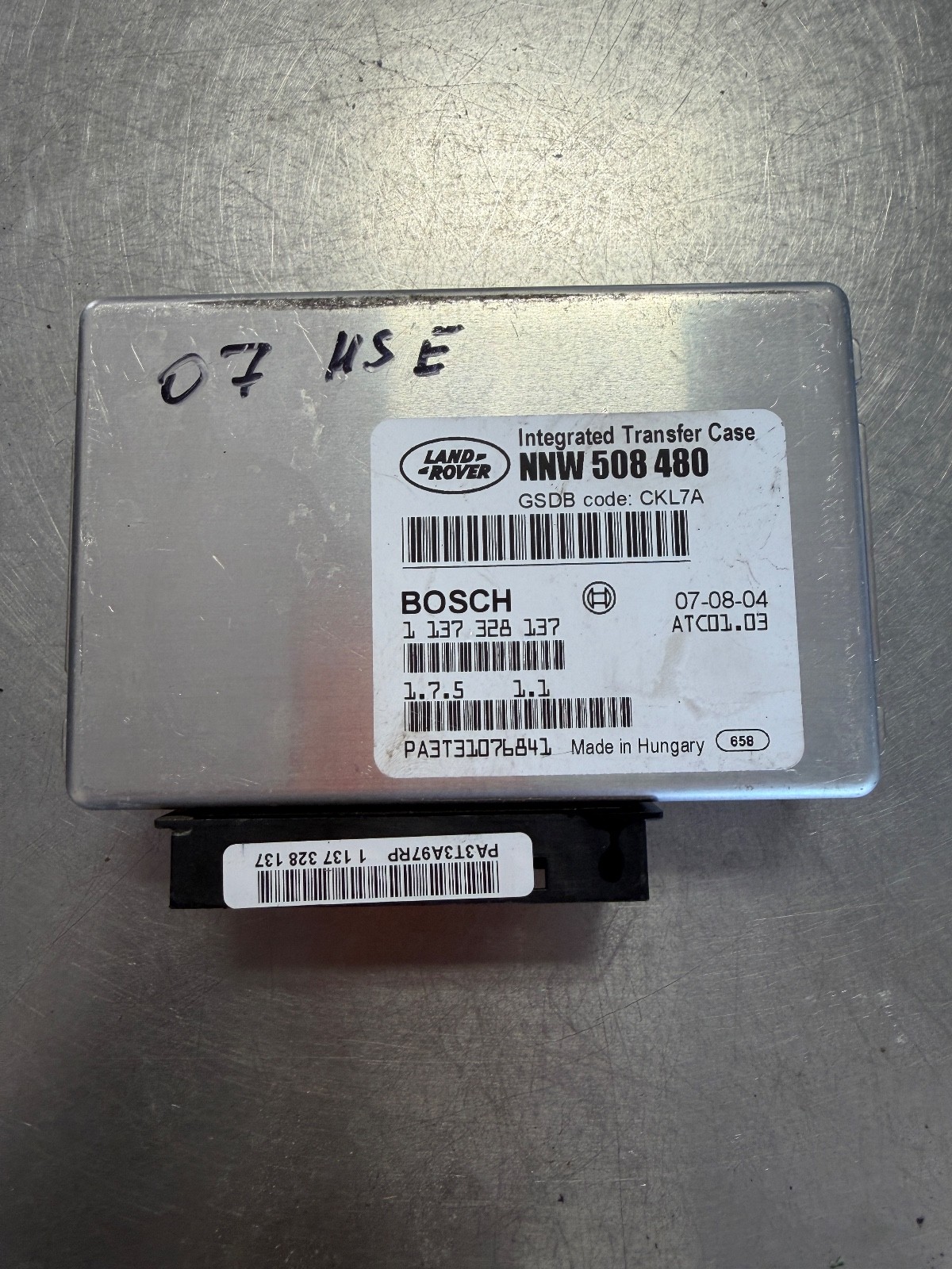 2005-2009 Range Rover Sport L322 V8 Transfer Case Control Module NNW508480 OEM