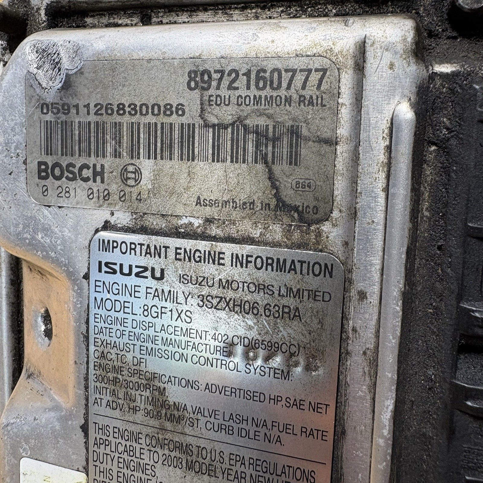 01 – 04 Silverado 6.6 Duramax LB7 FICM 8972160773 UNTESTED CORE #1