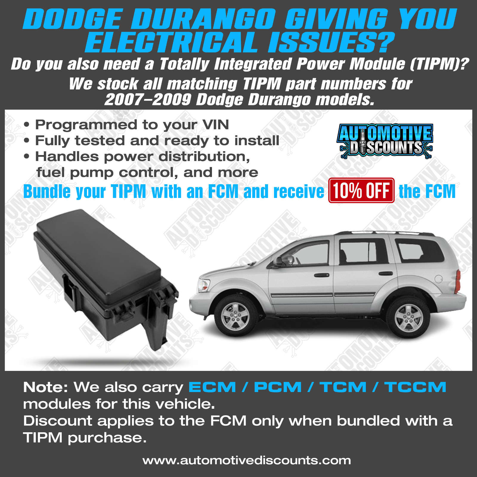 2006 Dodge Durango Multifunction Module BCM FCM PLUG & PLAY P04692111 P04692025