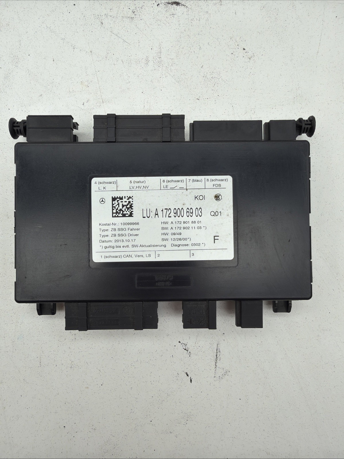 2014-2016 MERCEDES C250 FRONT LEFT DRIVER SEAT CONTROL MODULE A1729006903
