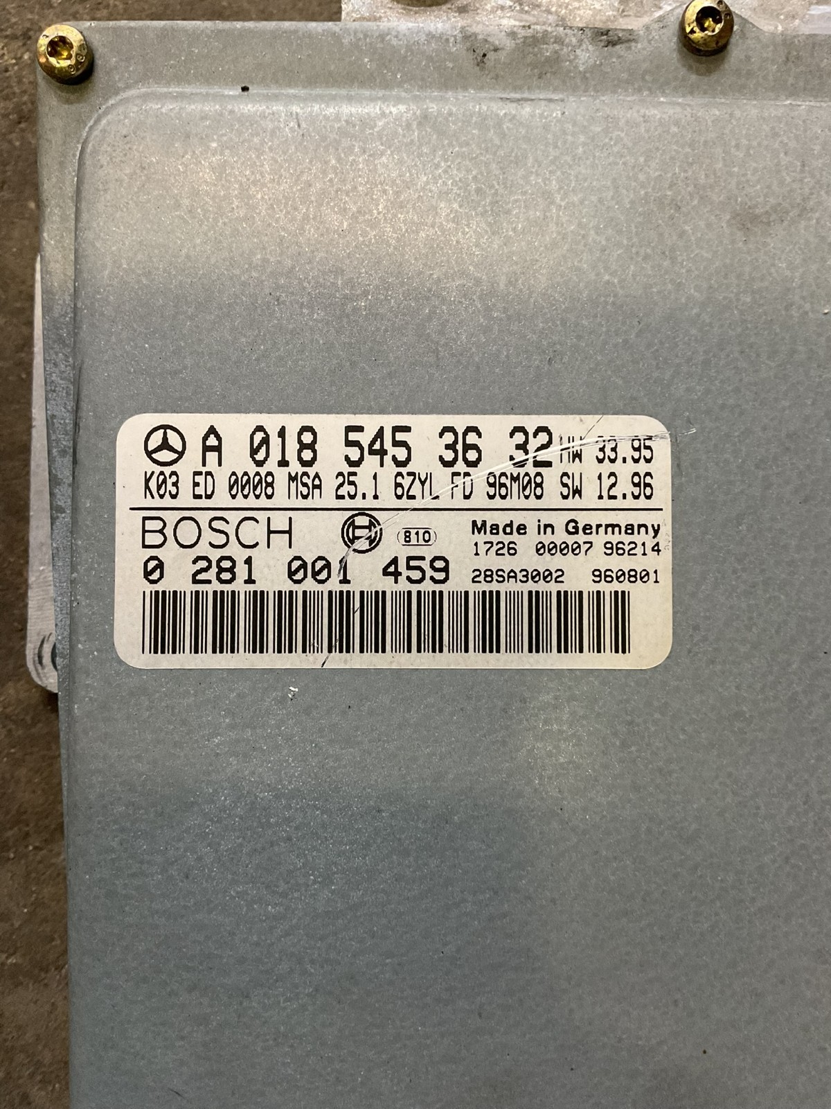 1997 97 Mercedes W210 E300 OM606 Engine Control Module ECM ECU 0185453632 b1a