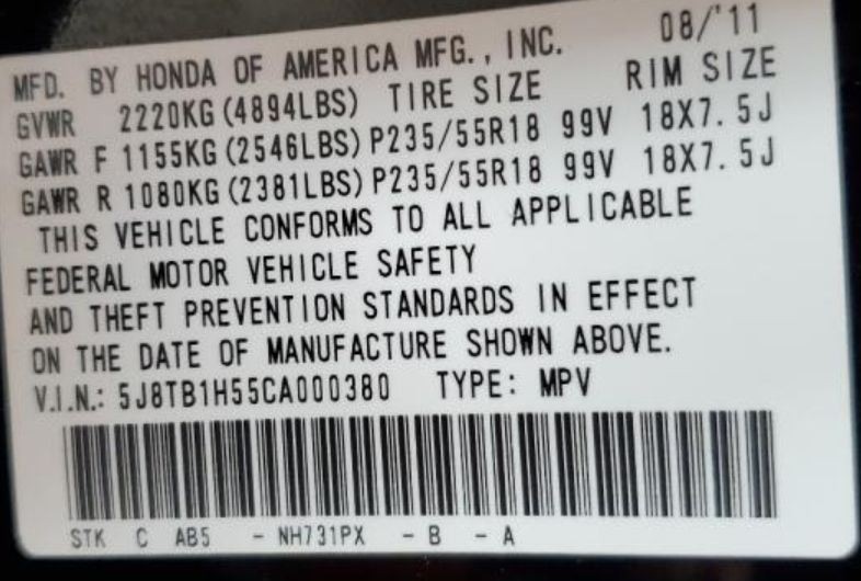 Engine ECM Electronic Control Module Canada Market Fits 12 RDX 263457