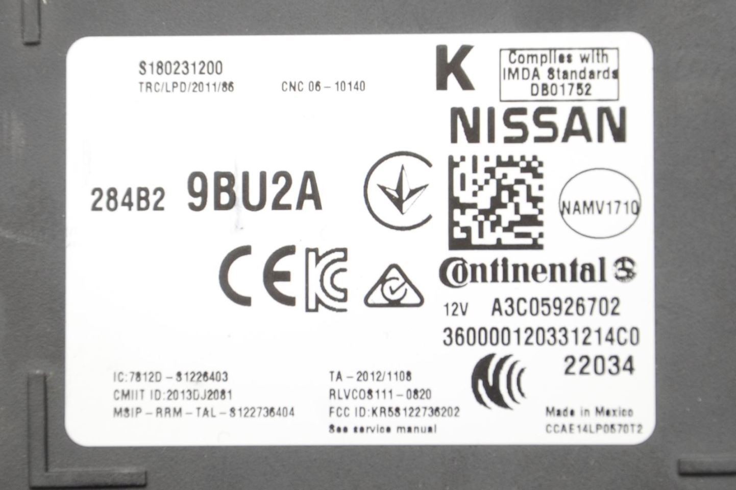 Body Control Module Fits 22-23 FRONTIER 284B29BU2A