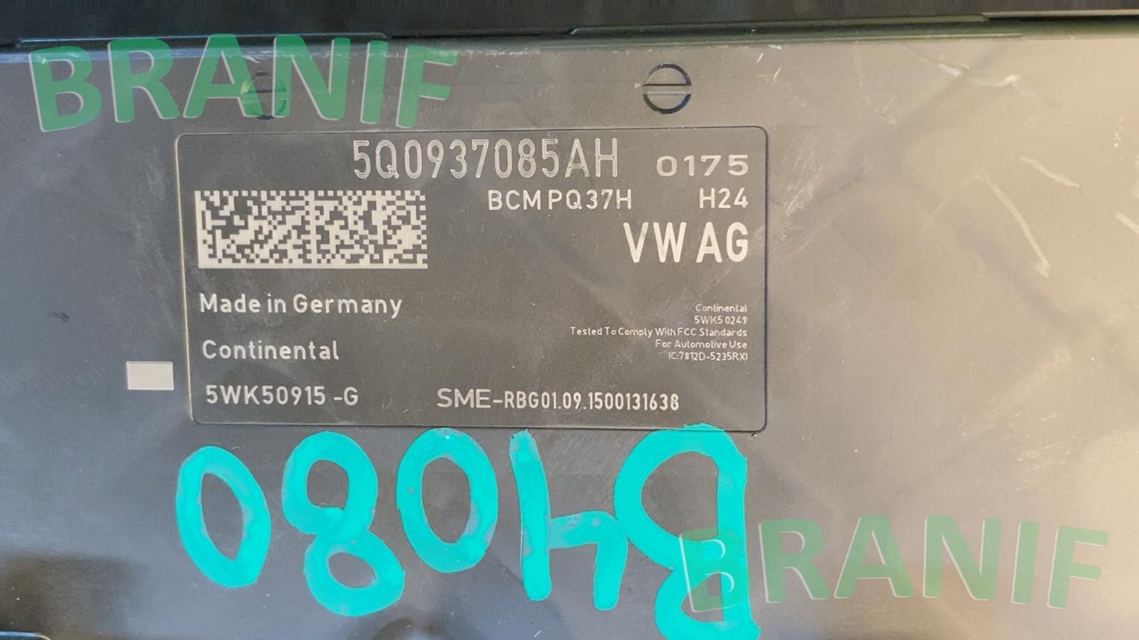 AUDI A3 BODY CONTROL MODULE UNIT 5Q0937085AH B4080