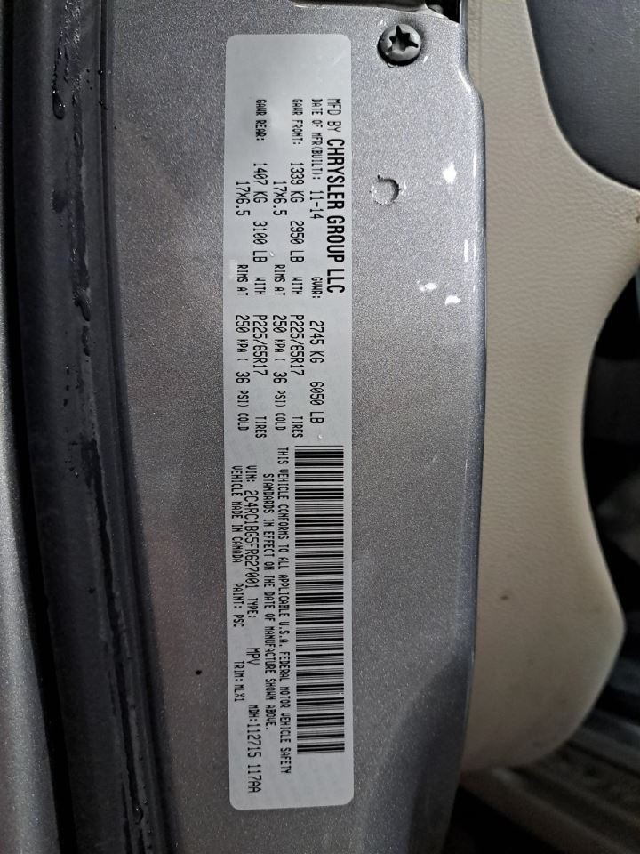 2015 Town & Country Van Engine Computer/Module Ecu/Ecm/Pcm Sku#4314310