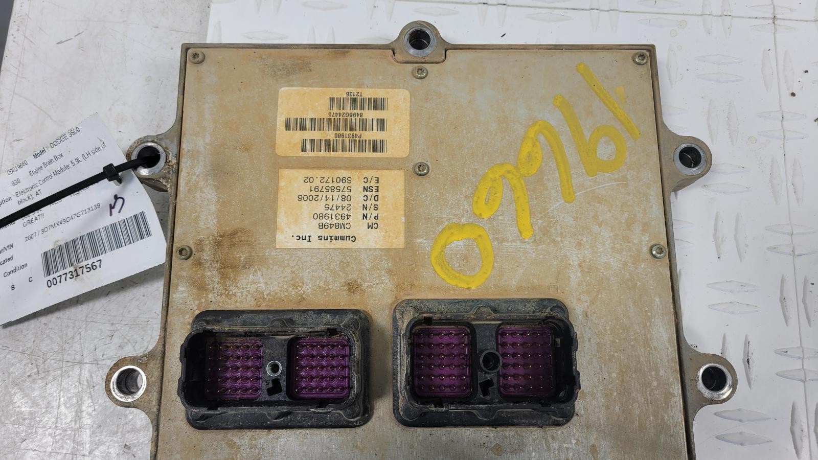 2007 Dodge Ram 2500 3500 Cummins ECU ECM Module 5.9L diesel AT Mega Cab; 4931980