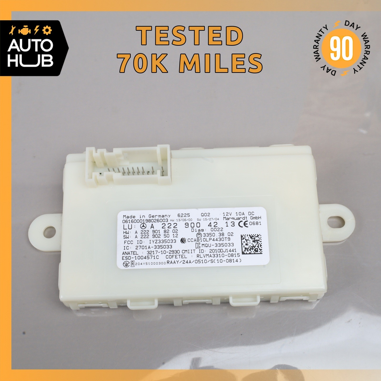 Mercedes W205 C300 Keyless Go Entry Control Module 2229003308 OEM