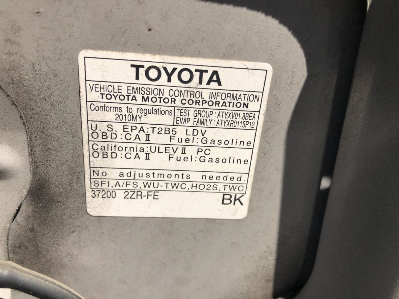 2010 TOYOTA COROLLA Engine ECM Electronic Control Module 916035