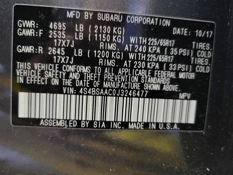 Engine ECM Electronic Control Module 2.5L Fits 18 LEGACY 224783
