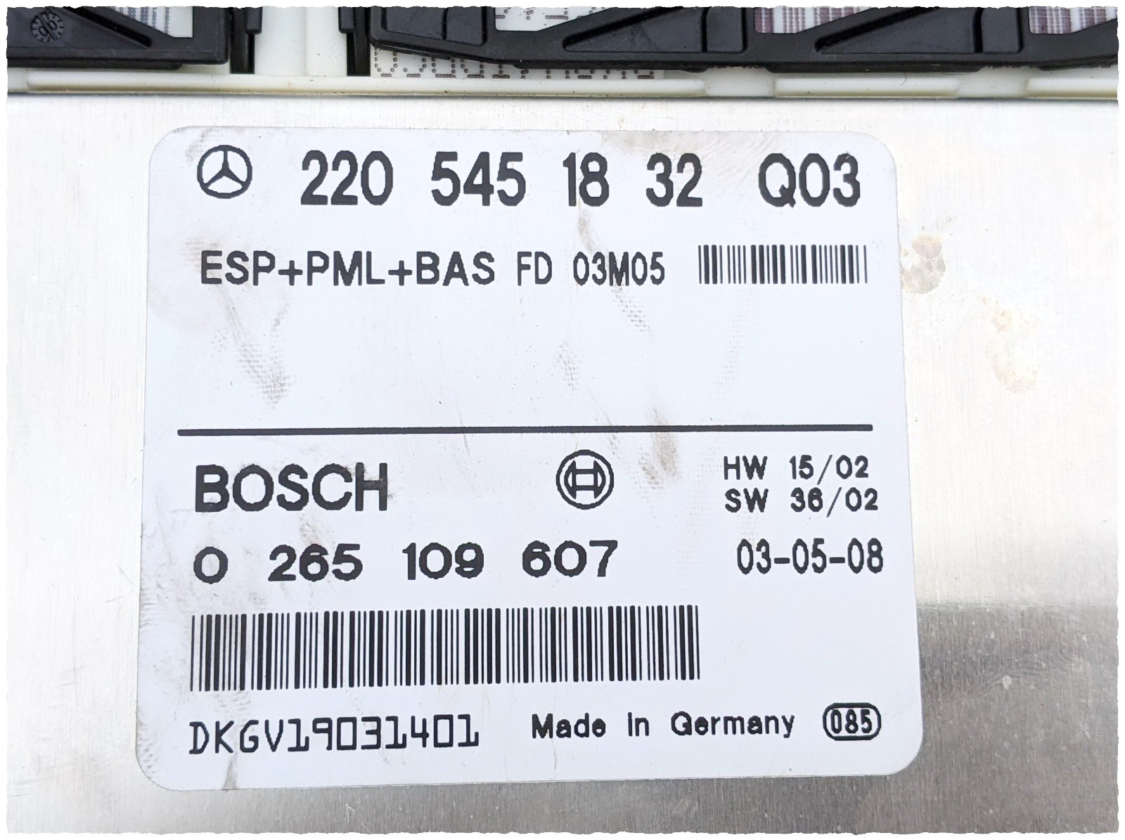 ✅ MERCEDES-BENZ STABILITY CONTROL MODULE 2205451832 0265109607 OEM
