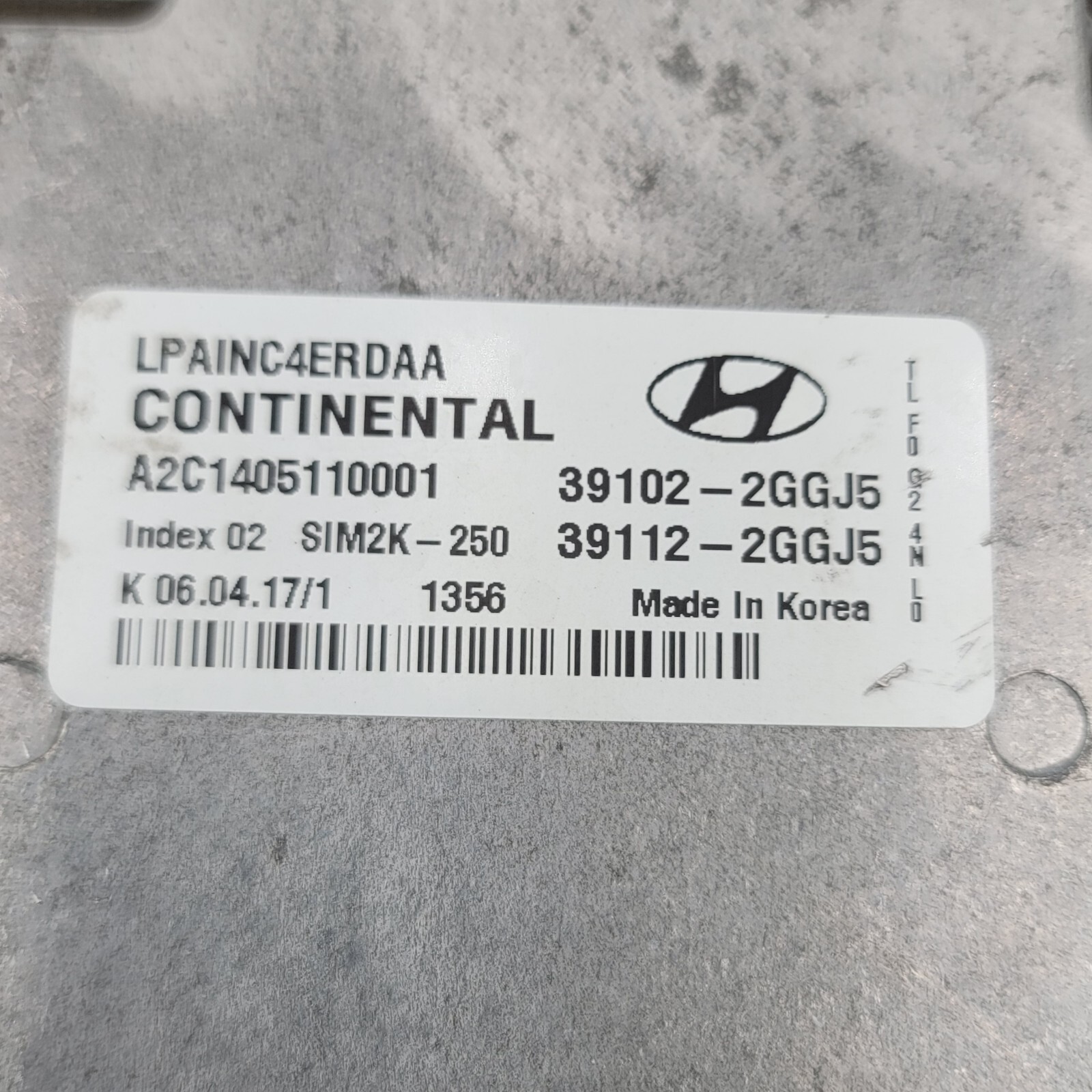 2018 2019 Sonata Computer Brain Engine Control ECU ECM EBX Module 391022GGJ5