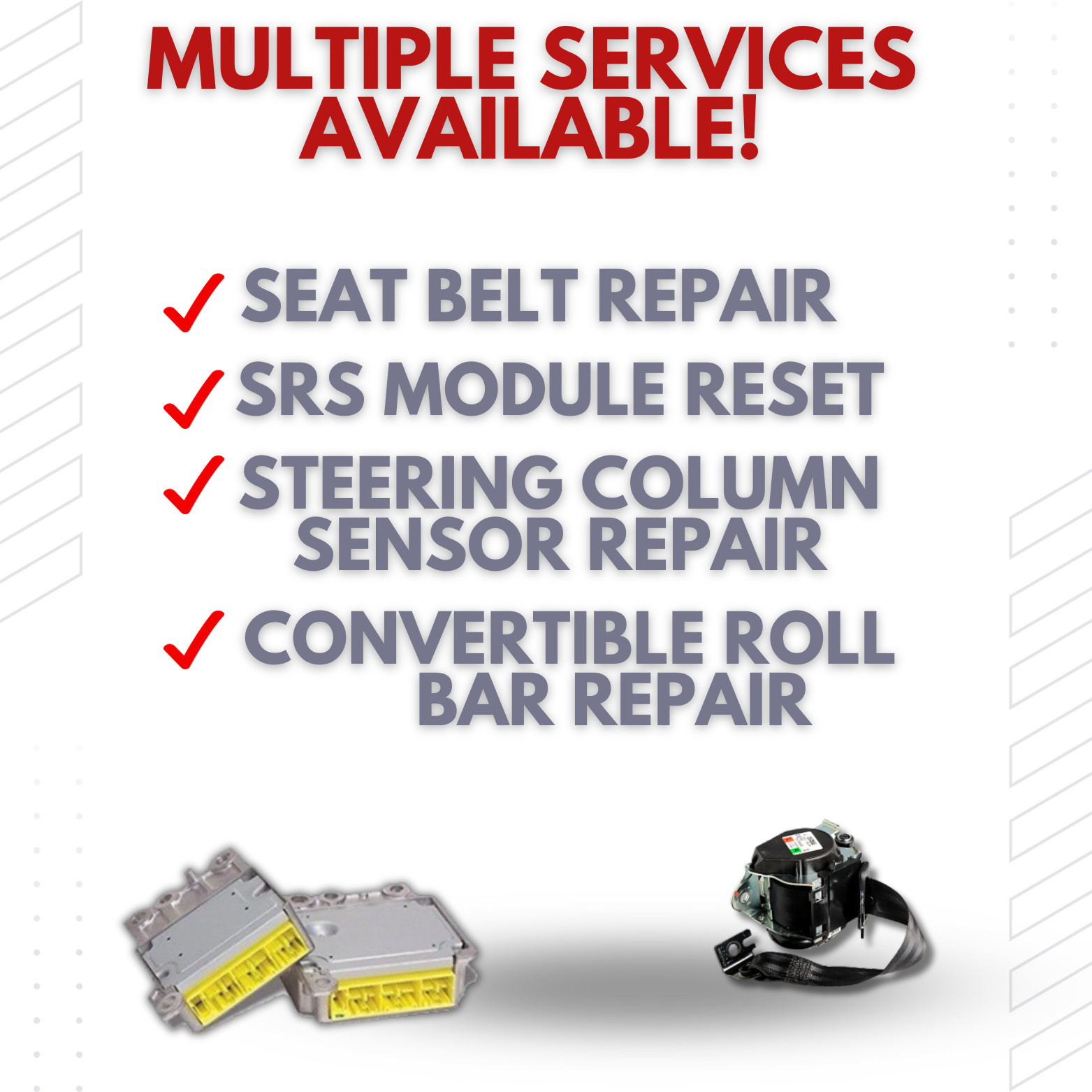 Chevy Chevrolet SRS Module Reset Clear Crash Data ALL MODELS
