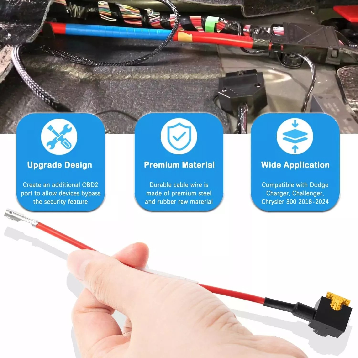 Double Bypass Trunk-Mount Security Bypass Cable kit for 2018-2023 Dodge Charger
