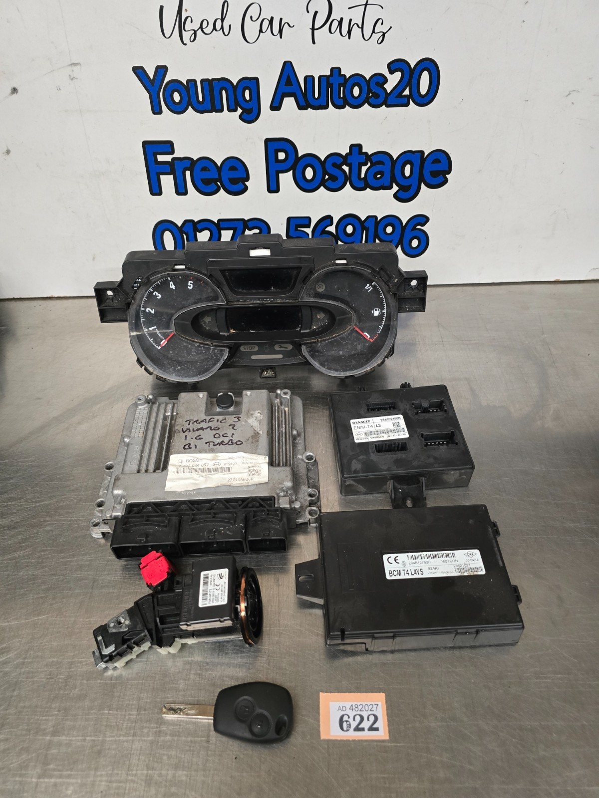 RENAULT TRAFIC MK3 VIVARO MK2 1.6 DCI BI TURBO 14-19 ECU KIT SET 0281034037