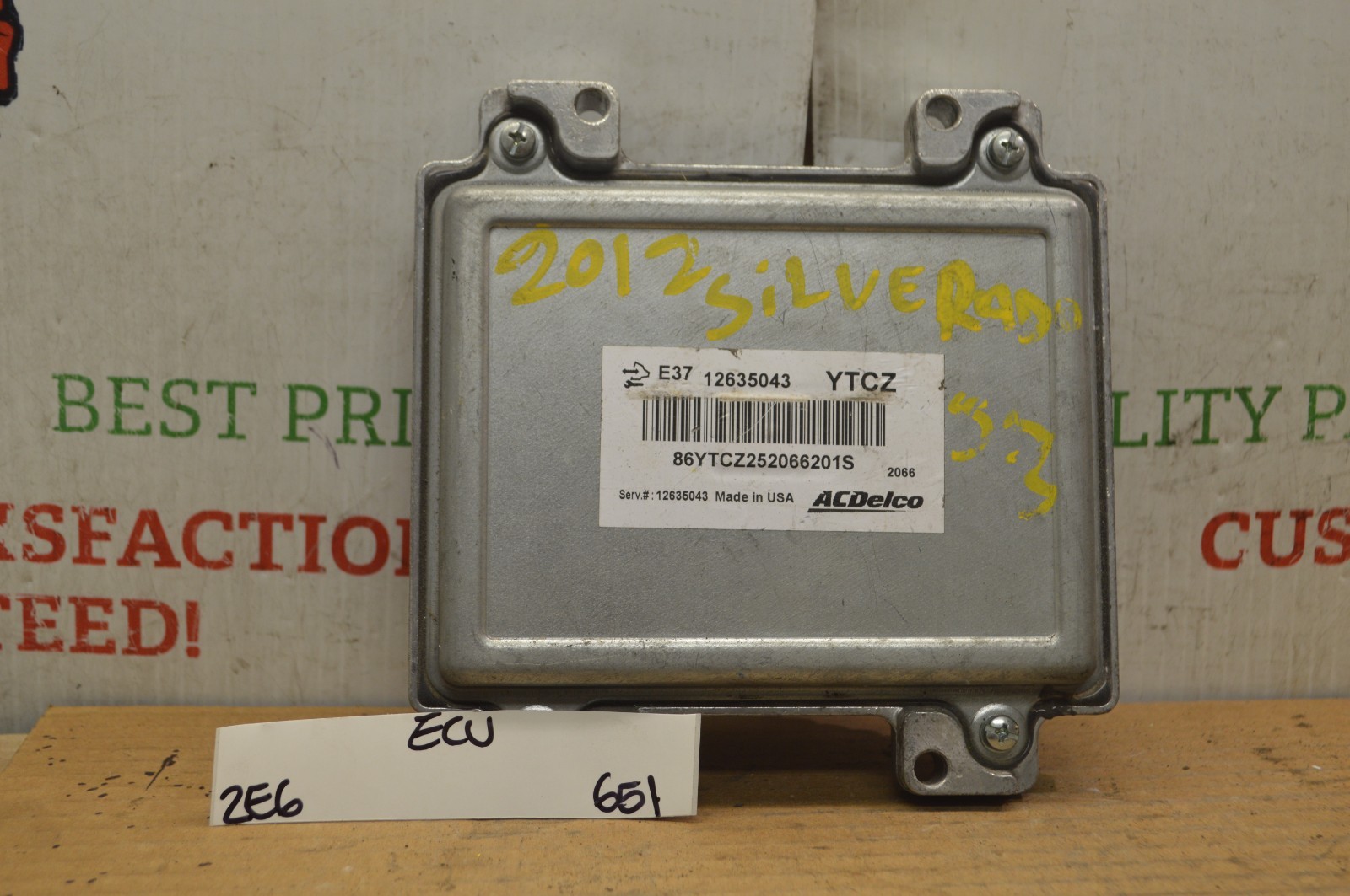 10-12 Chevrolet Silverado 5.3L ECU 12635043 Engine Control Unit Module 651-2E6