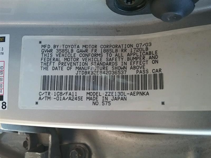 Engine ECM Electronic Control Module Right Hand Dash Fits 03-04 COROLLA 2439898